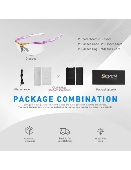 Gafas de sol fotocromáticas SCVCN UV400 para deportes