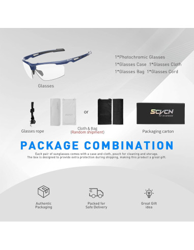 Gafas de sol fotocromáticas SCVCN UV400 para deportes