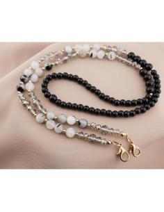 Cadena de Gafas de Piedra Preciosa Natural para Mujeres - Cuarzo Turmalina Negra 2