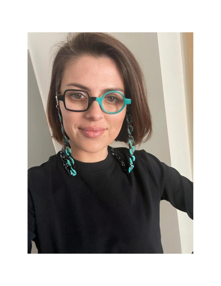 Cadena de Gafas Acrílicas Cosace Verde Turquesa 71 cm Cadena de Gafas Acrílicas Cosace Verde Turquesa 71 cm