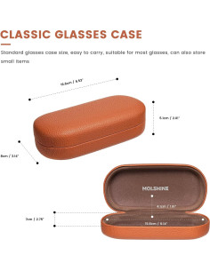 Funda Dura de Cuero Molshine para Gafas de Sol Grande 2
