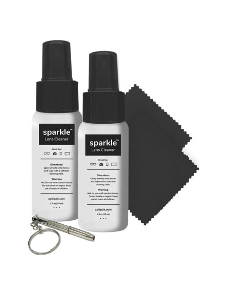 Kit de limpieza de lentes OPTIPAK - 2 Spray 30ml + 2 Paños