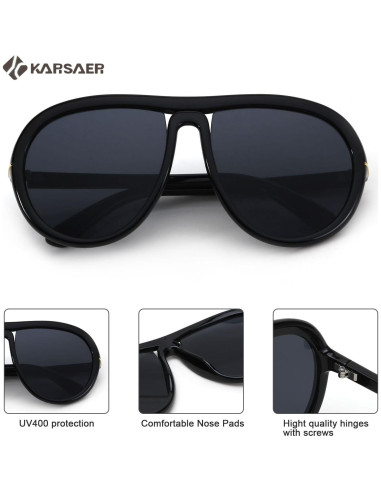 Gafas de sol aviador Karsaer unisex 60mm protección UV