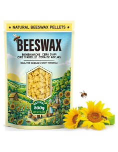 Pellets de Cera de Abeja UNOTENA 200g - Ideal para Velas y DIY