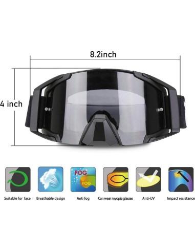 Gafas de Motocicleta ZDATT ZSP UV 100% Ajustables