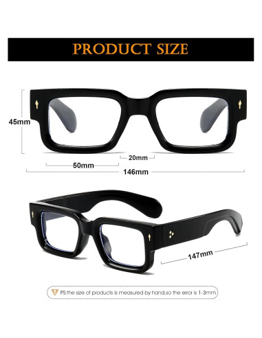 Gafas de Luz Azul EYLRIM Unisex Marco Cuadrado 50mm