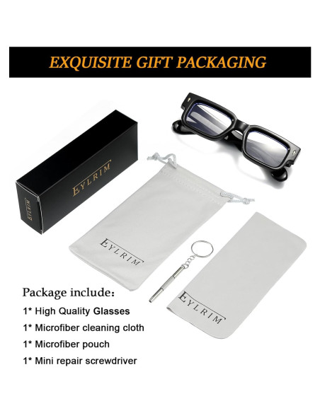 Gafas de Luz Azul EYLRIM Unisex Marco Cuadrado 50mm