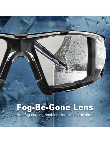 Gafas de Seguridad UKNOW - Antivaho y Espuma Desmontable