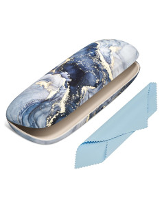 Estuche para Gafas Concha Dura Mármol Azul Dorado Unisex