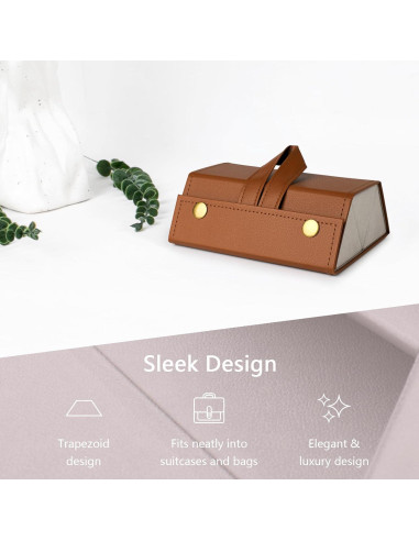 Estuche Plegable para Gafas de Sol - Marrón - Organizador Multifuncional