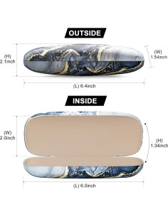Estuche para Gafas Concha Dura Mármol Azul Dorado Unisex 2