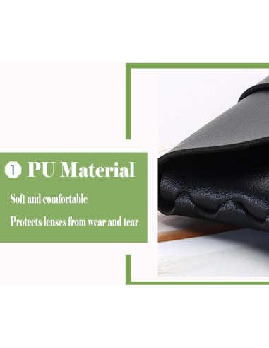 Estuche de Gafas de Cuero Onrtry con Hebilla y Paño