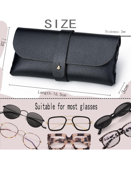 Estuche de Gafas de Cuero Onrtry con Hebilla y Paño