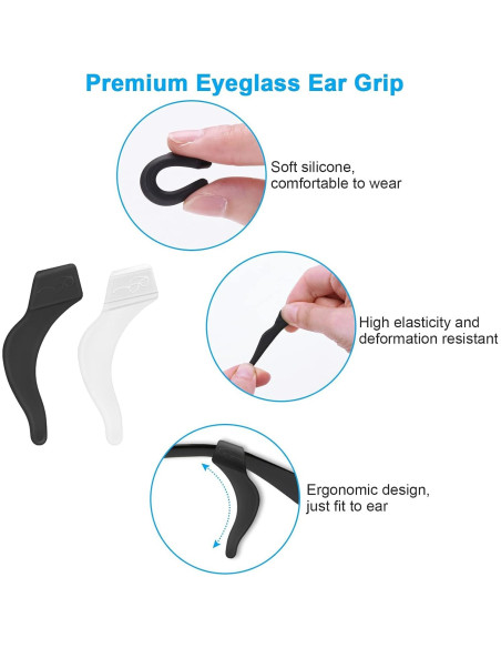 12 Pares Sujetadores Gafas Silicona Antideslizante Premium