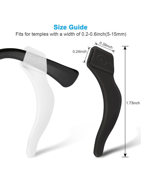 12 Pares Sujetadores Gafas Silicona Antideslizante Premium