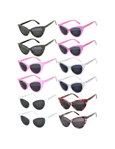 Gafas de sol retro estilo gato ojo OWL - 12 pares UV400