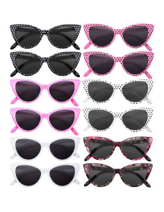 Gafas de sol retro estilo gato ojo OWL - 12 pares UV400 2