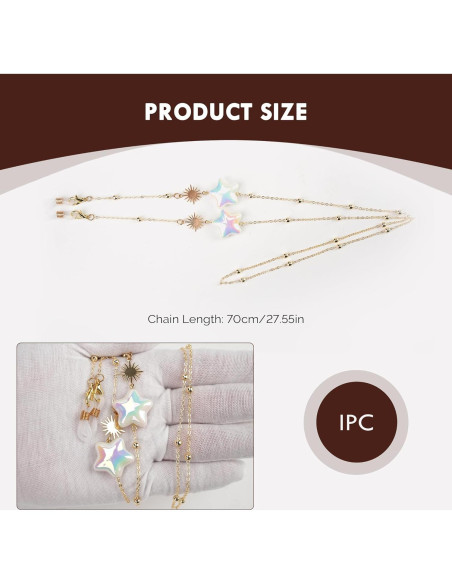 Cadena de Gafas Elegante para Mujeres - Estrella Dorado