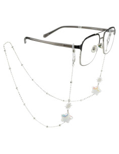 Cadena de Gafas Elegante para Mujeres - Estilo Estrella Plata