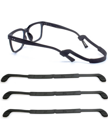 Correa para Gafas de Silicona Elástica 26 cm 3 Pcs