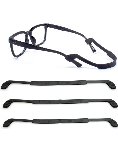 Correa para Gafas de Silicona Elástica 26 cm 3 Pcs