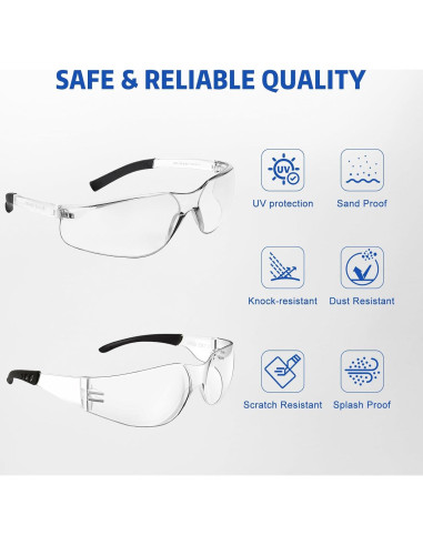 Gafas de Seguridad ANSI Z87.1 Resistentes a Rayones - Paquete de 10