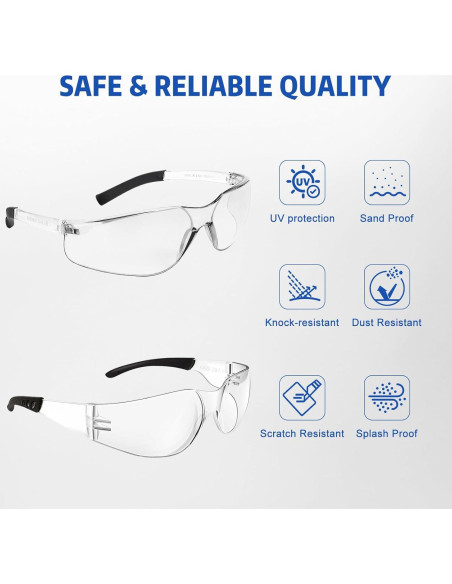 Gafas de Seguridad ANSI Z87.1 Resistentes a Rayones - Paquete de 10