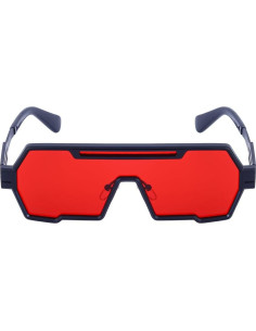 Gafas de sol retro steampunk Junsika para hombres, metal rojo 2