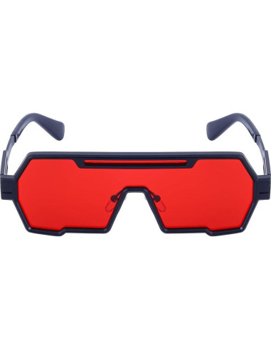 Gafas de sol retro steampunk Junsika para hombres, metal rojo