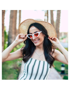 Paquete de 8 Gafas de Sol Retro Ojo de Gato Neón para Mujeres 2