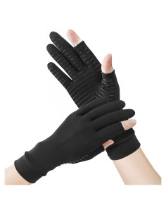 Guantes de Artritis Big Mango Medianos con Cobre y Dedos Abiertos