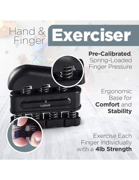 Fortalecedor de Dedos Logest - Ejercitador de Mano 4 Colores