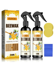 Spray de Cera de Abeja Natural 2PCS - Limpiador y Pulidor de Muebles