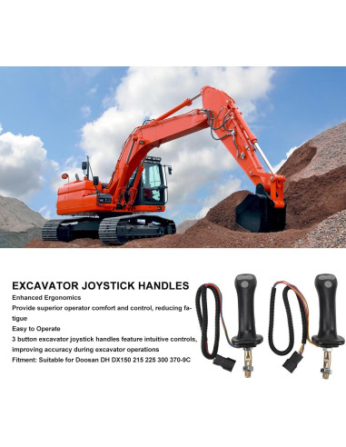 Mangos de Joystick de Excavadora Bnineteenteam 2 Pcs 3 Botones