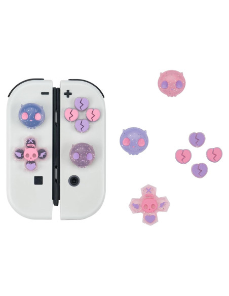 Juego de Tapas de Botones GeekShare para Switch - Calavera Rosa
