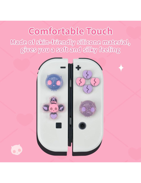 Juego de Tapas de Botones GeekShare para Switch - Calavera Rosa