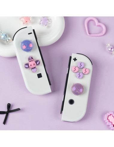 Juego de Tapas de Botones GeekShare para Switch - Calavera Rosa