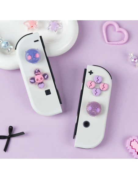 Juego de Tapas de Botones GeekShare para Switch - Calavera Rosa
