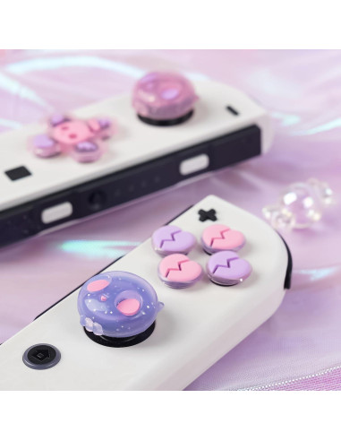 Juego de Tapas de Botones GeekShare para Switch - Calavera Rosa