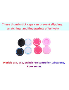 8 Tapas de Agarre de Pulgar Silicona VKQ PS5 PS4 Xbox Switch 2