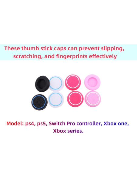 8 Tapas de Agarre de Pulgar Silicona VKQ PS5 PS4 Xbox Switch