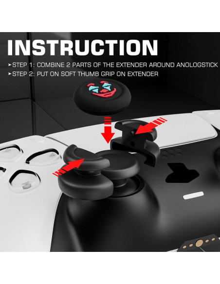 Extensor de Thumbstick PlayRealm para PS5 y PS4 - Silicona