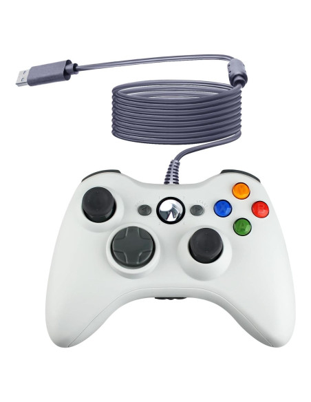 Controlador USB OSTENT Gamepad Xbox 360 PC Blanco