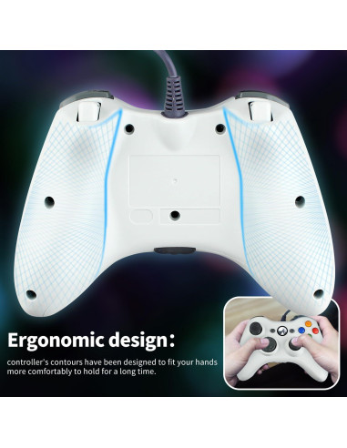 Controlador USB OSTENT Gamepad Xbox 360 PC Blanco