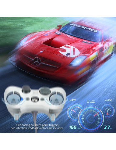 Controlador USB OSTENT Gamepad Xbox 360 PC Blanco