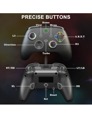 Controlador de Juegos SWVOE por Cable con Vibración y RGB