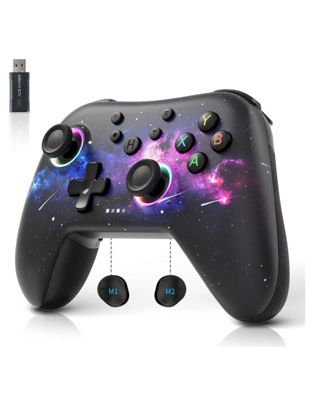 Controlador Inalámbrico AceGamer T47 para PC/Switch - RGB