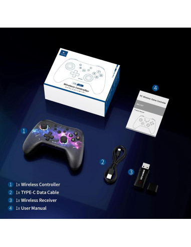 Controlador Inalámbrico AceGamer T47 para PC/Switch - RGB