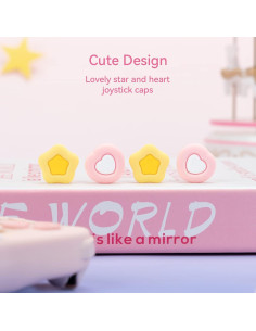 Tapones de Silicona GeekShare Corazón Crema para Joy-Con 2