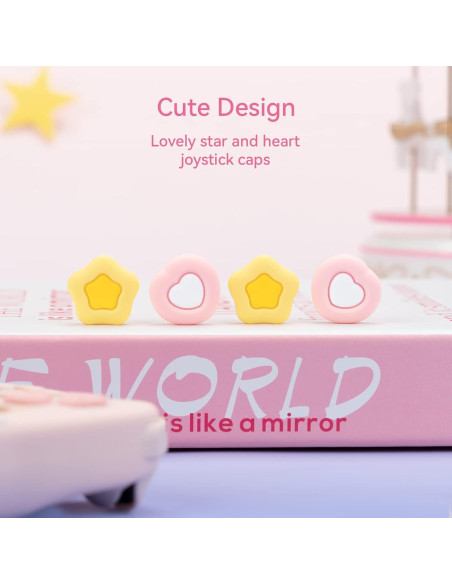 Tapones de Silicona GeekShare Corazón Crema para Joy-Con